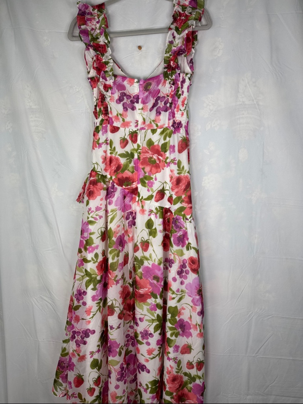 Abercrombie & Fitch Pink and Green Floral High-Low Dress - Picture 4 of 4